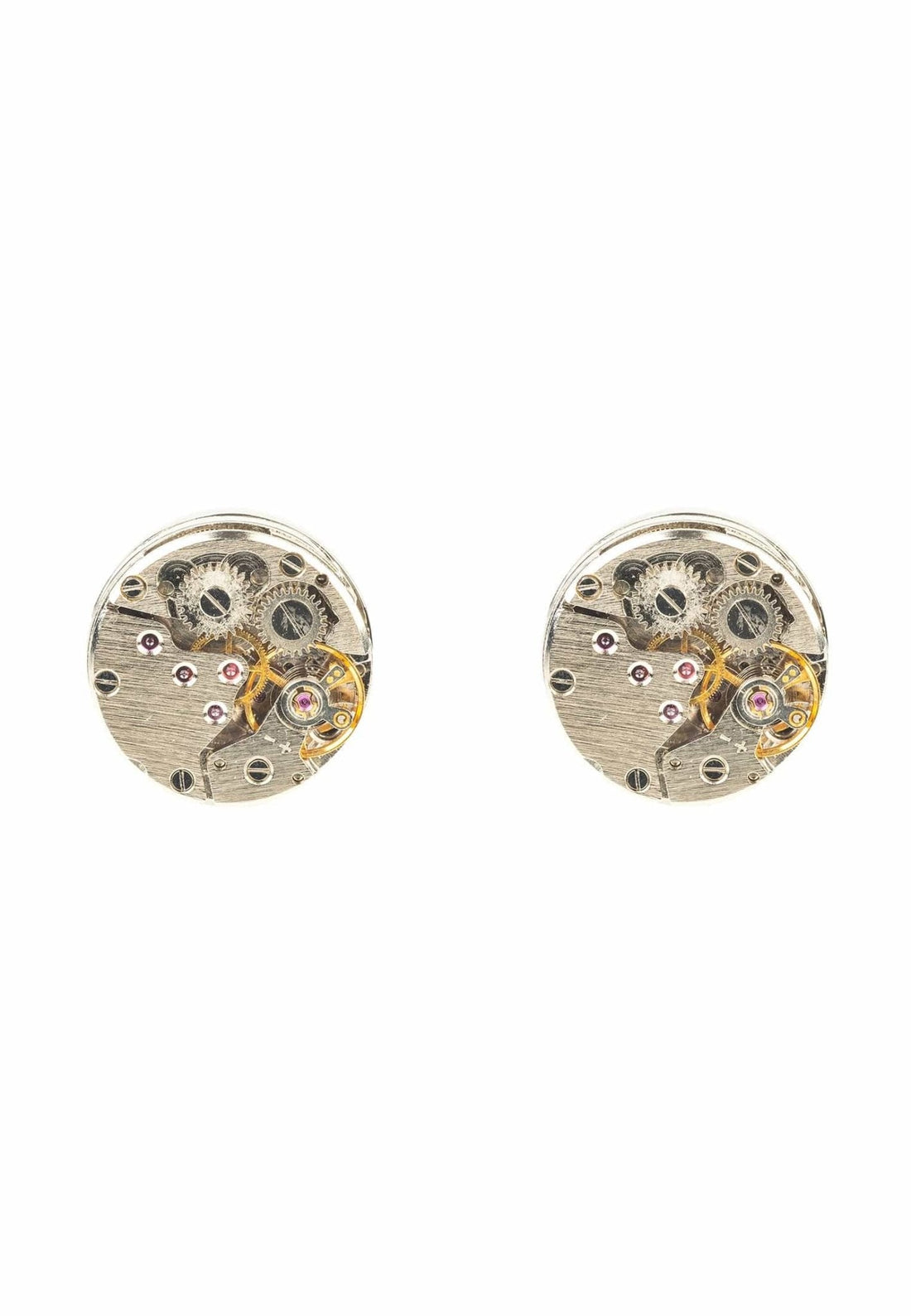 Watch Movement Cufflink Silver