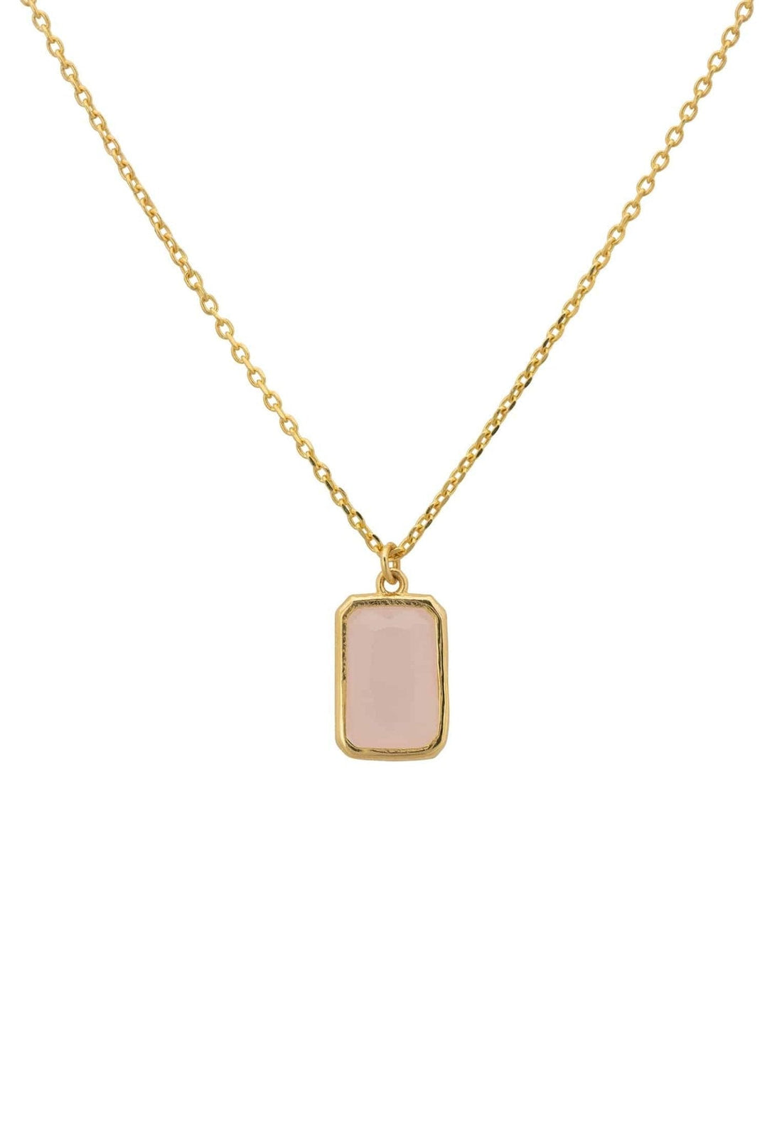 Portofino Necklace Gold Rose Quartz