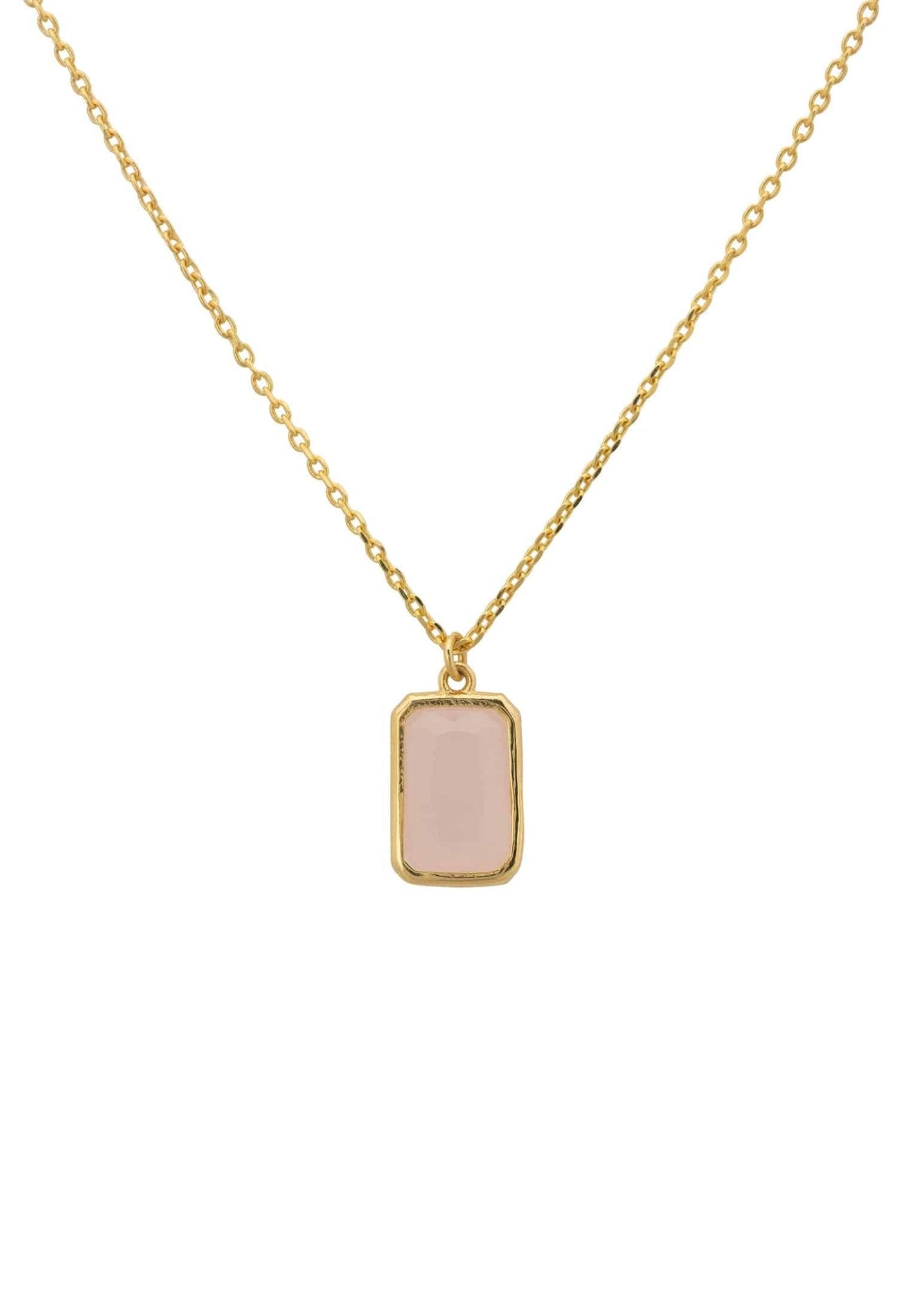 Portofino Necklace Gold Rose Quartz