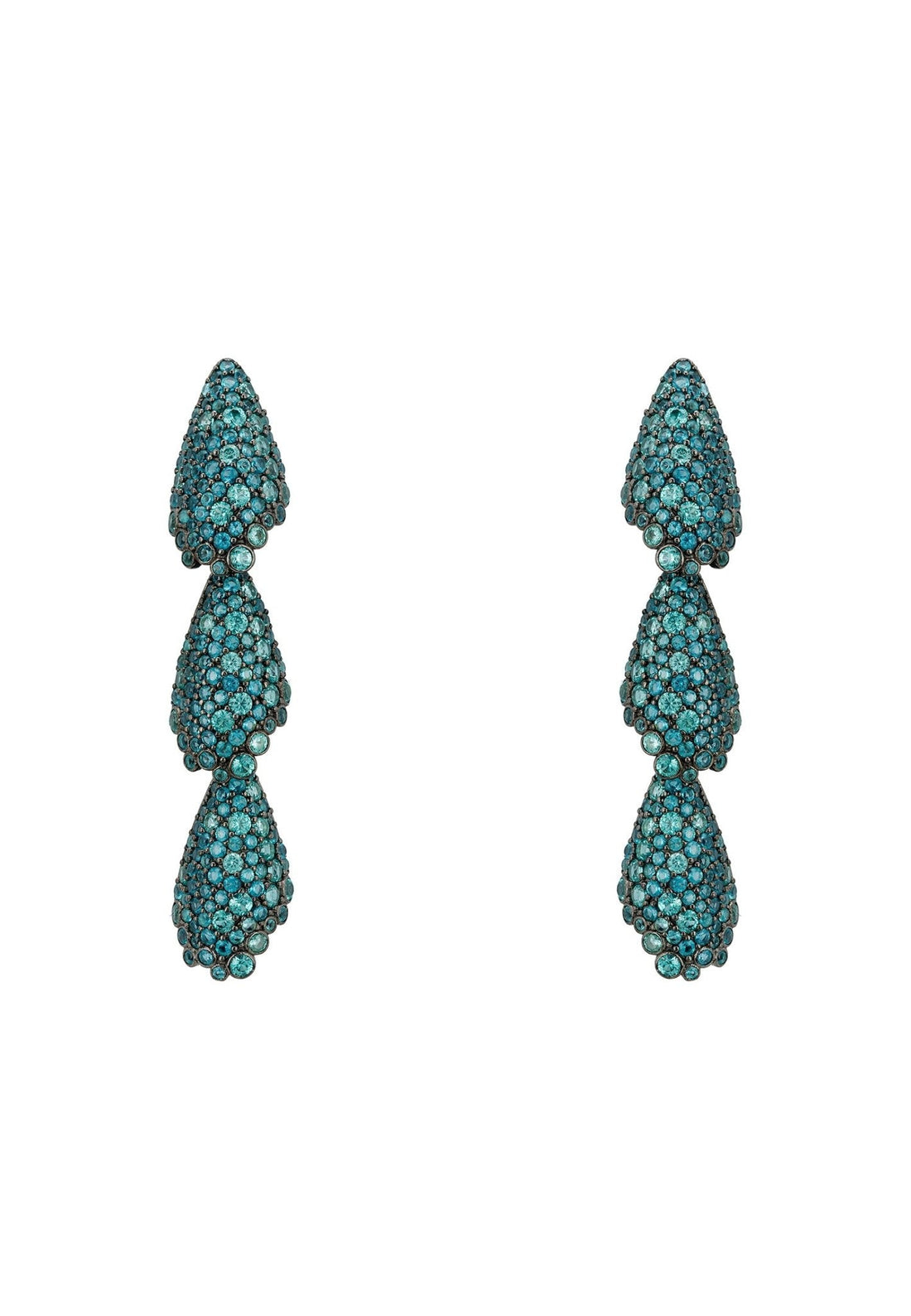 Arabelle Aqua Earrings Silver Oxidised