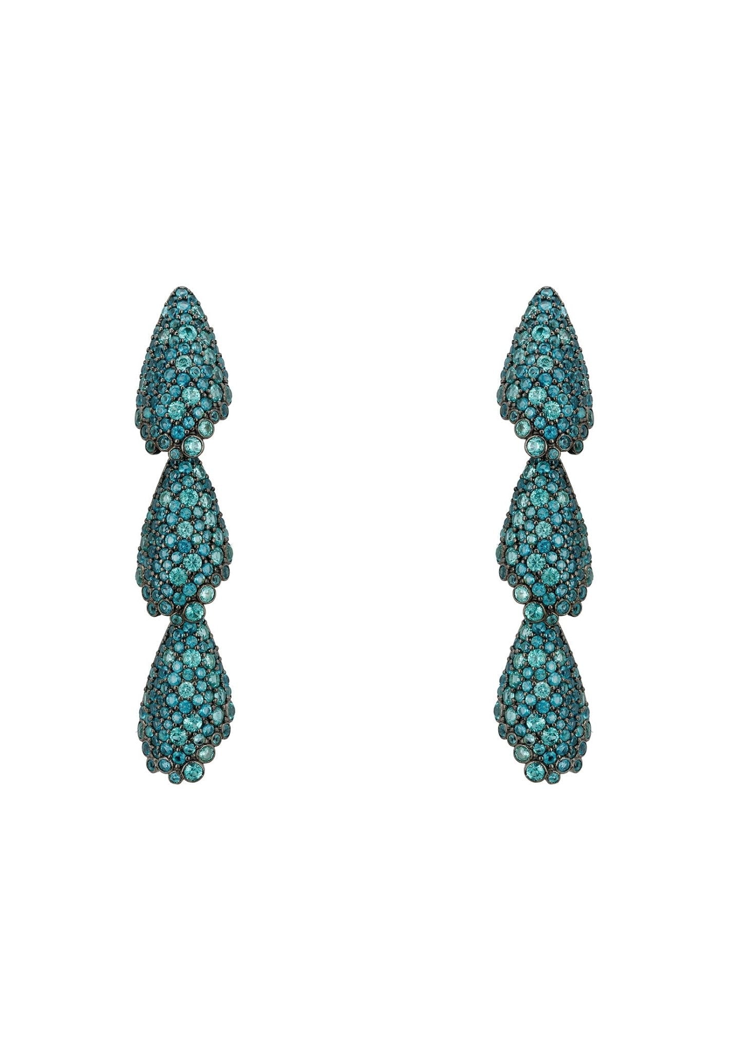 Arabelle Aqua Earrings Silver Oxidised