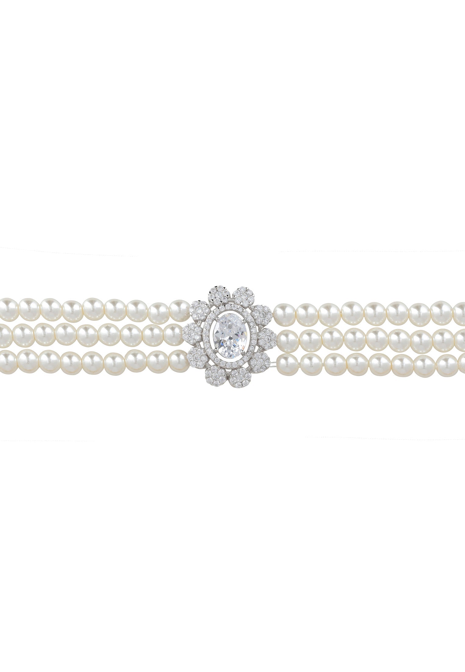 Spencer Pearl Strand Bracelet Silver