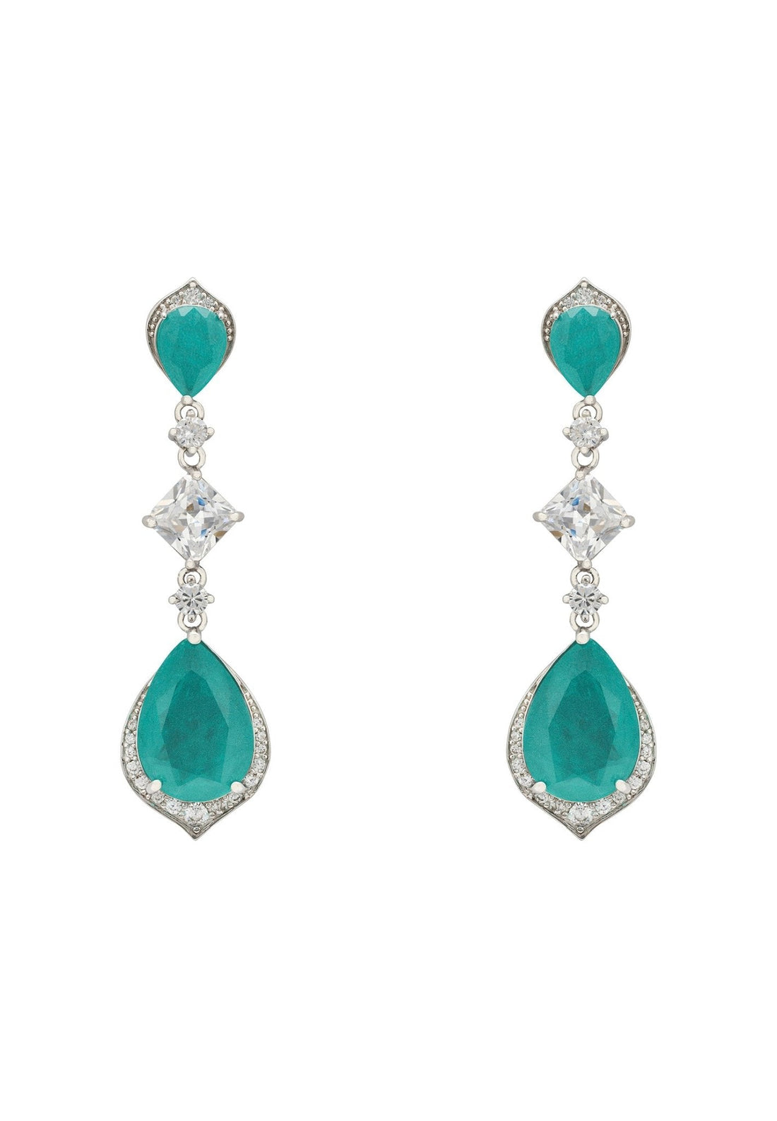 Celeste Teardrop Earrings Paraiba Tourmaline Silver