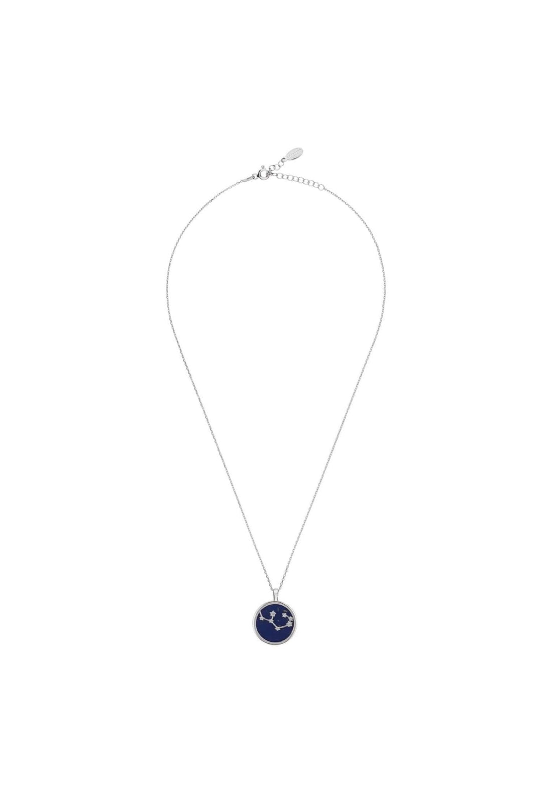 Zodiac Lapis Lazuli Gemstone Star Constellation Pendant Necklace Silver Sagittarius