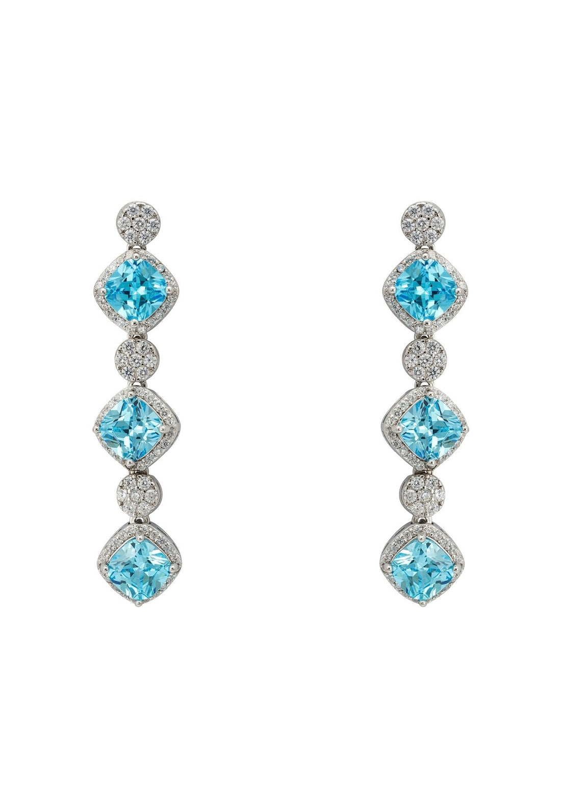 Elena Drop Earrings Blue Topaz Silver