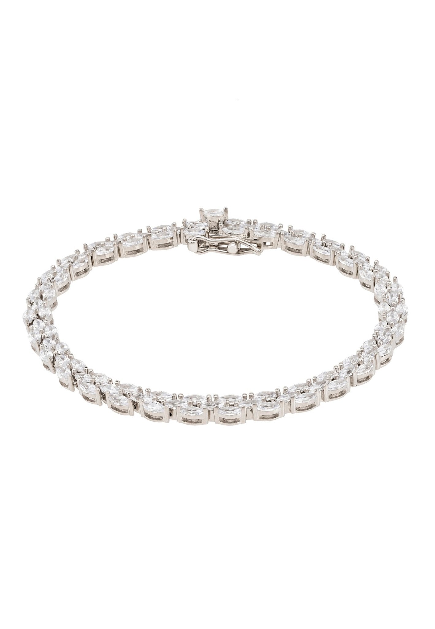 Petal Tennis Bracelet Small Silver