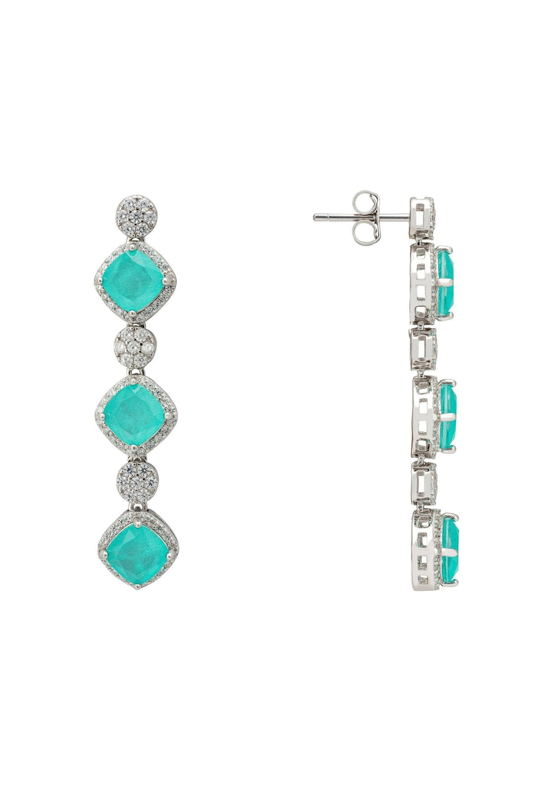 Elena Drop Earrings Paraiba Tourmaline Silver