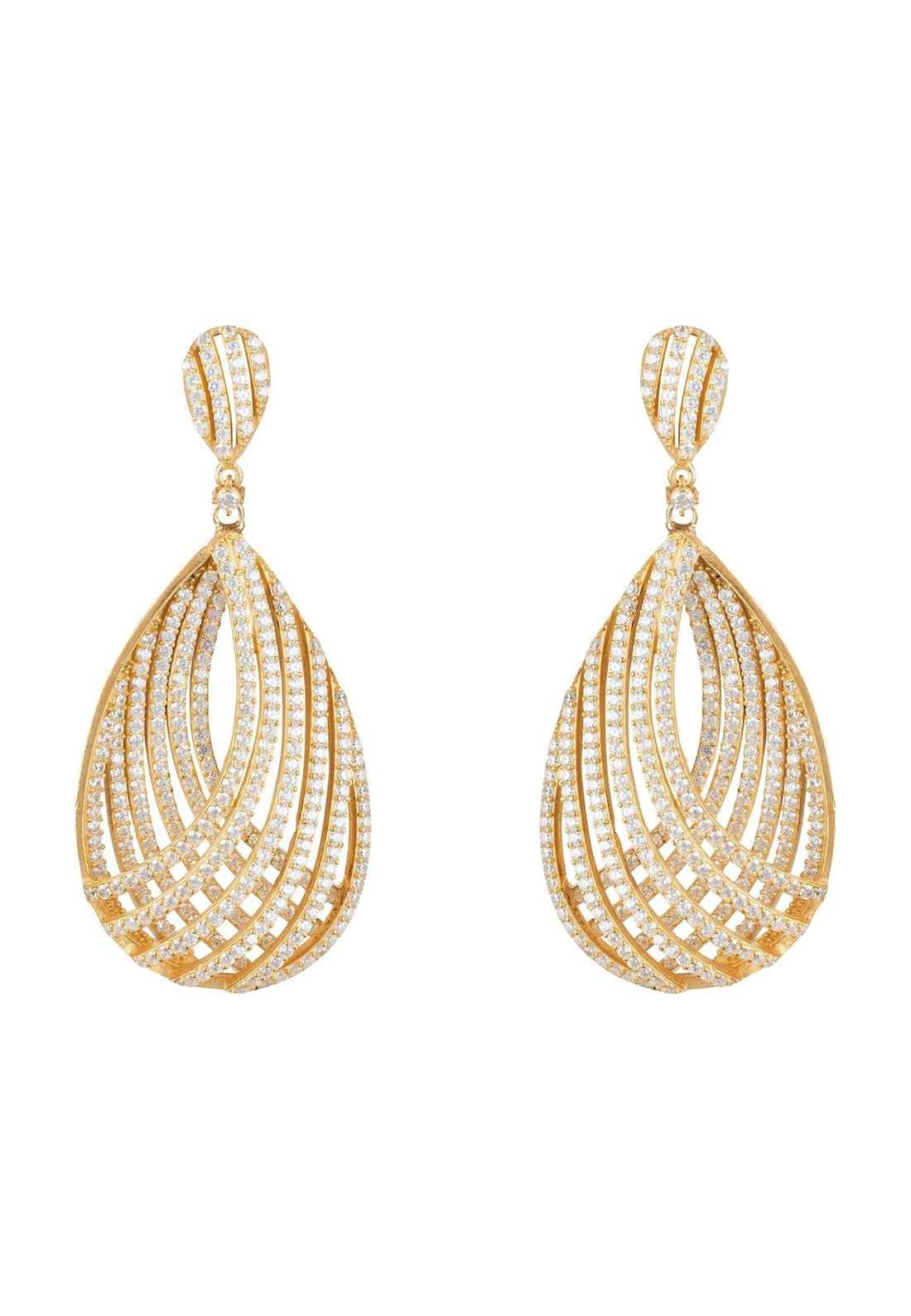 Vortex Teardrop Earring Gold