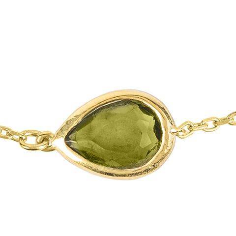 Pisa Mini Teardrop Bracelet Gold Peridot