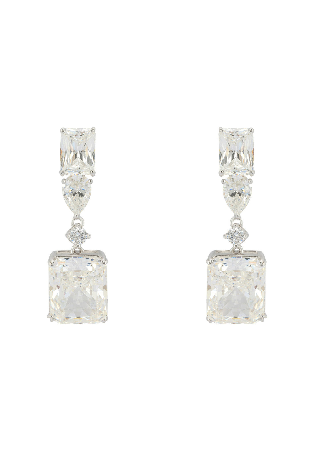 Evelyn Moissanite Drop Earrings Silver