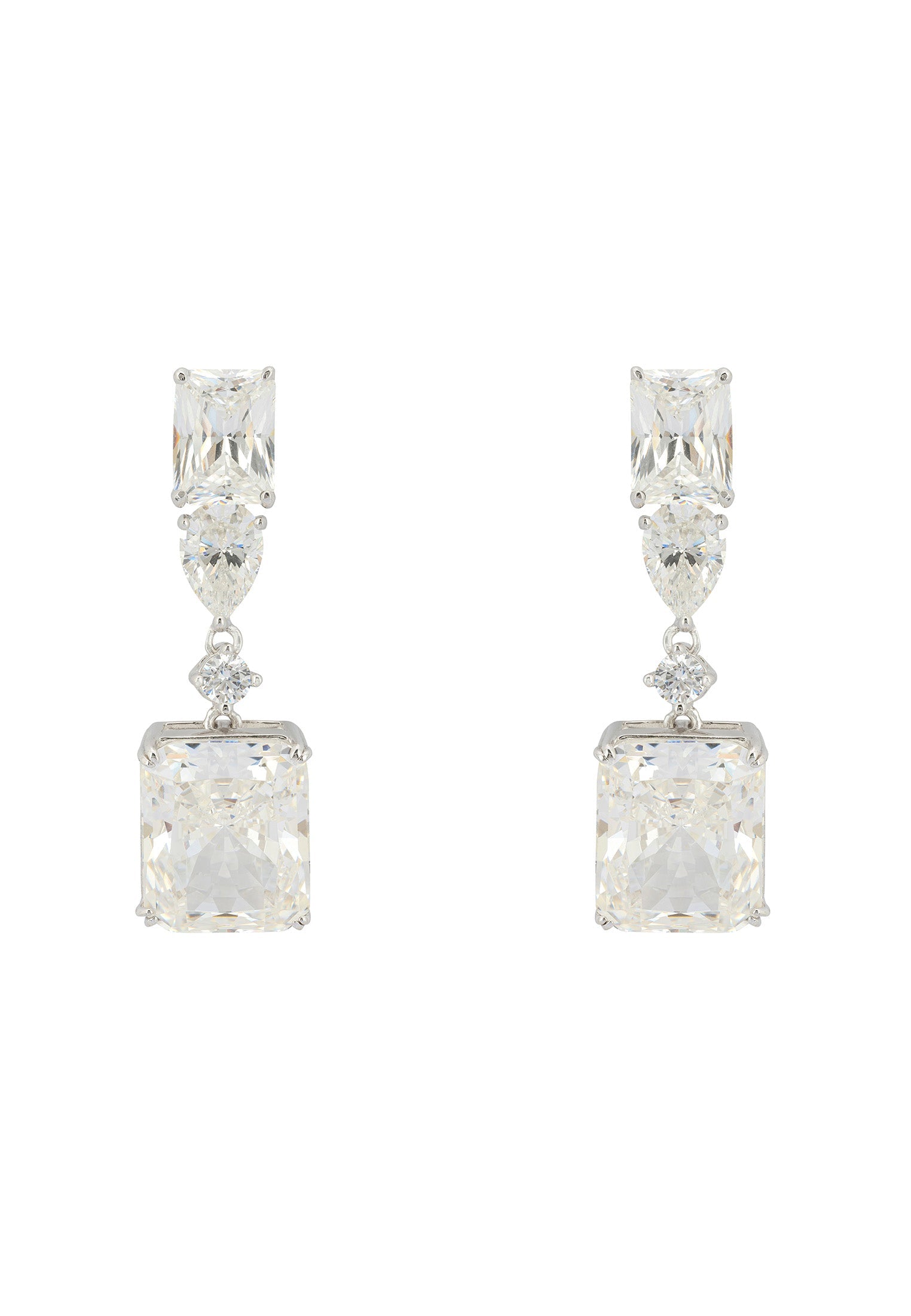 Evelyn Moissanite Drop Earrings Silver