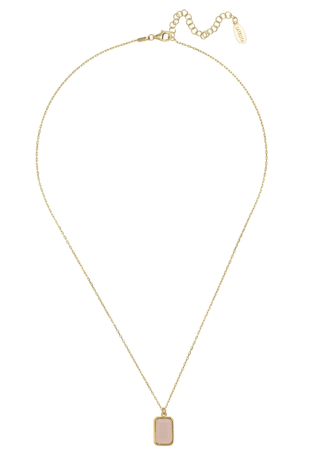 Portofino Necklace Gold Rose Quartz