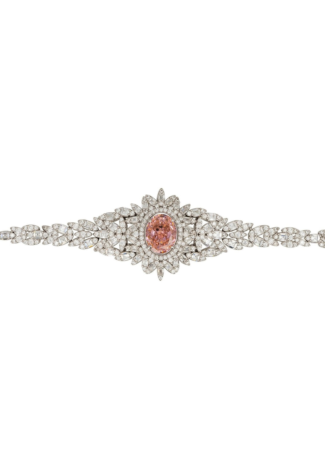 Soraya Statement Bracelet Morganite Silver