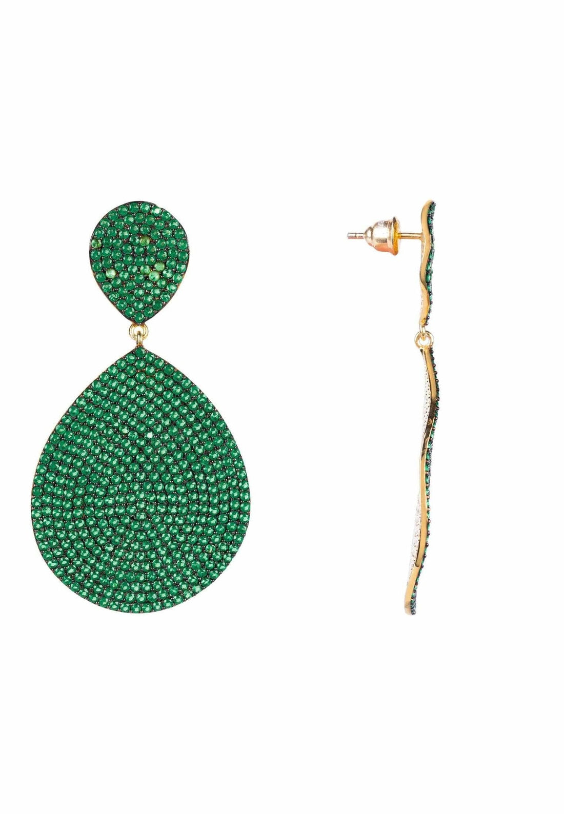 Monte Carlo Earrings Gold Emerald Zircon