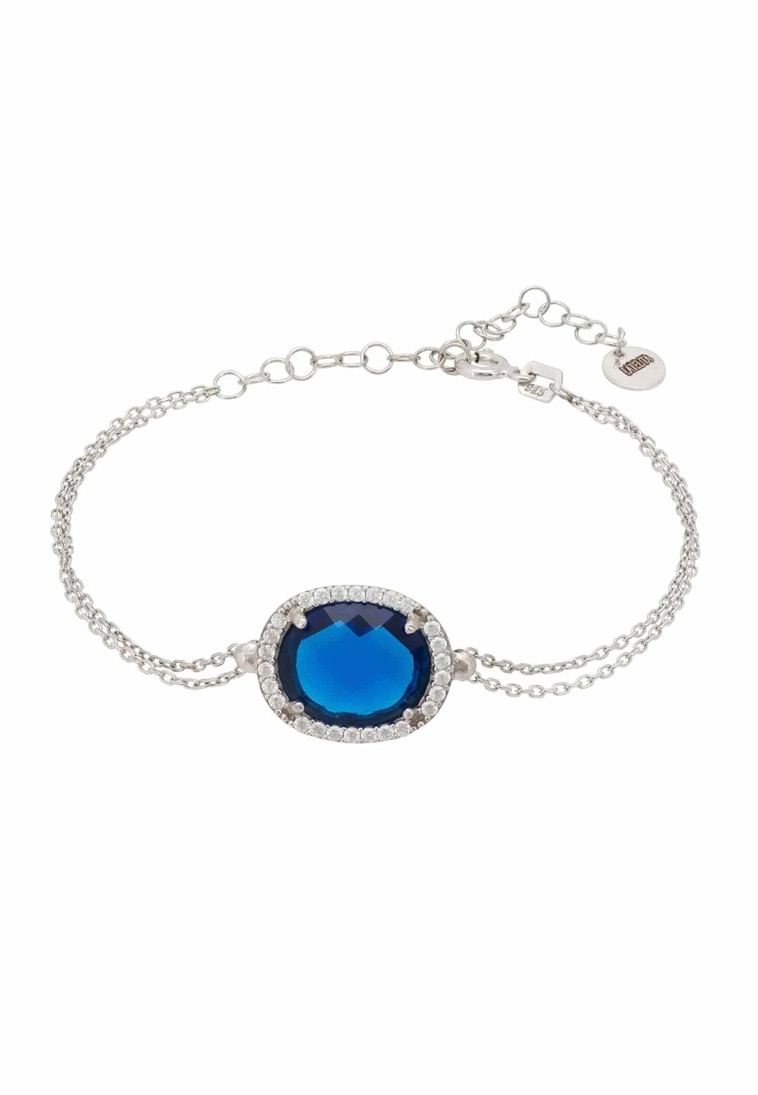 Beatrice Oval Gemstone Bracelet Silver Sapphire Hydro