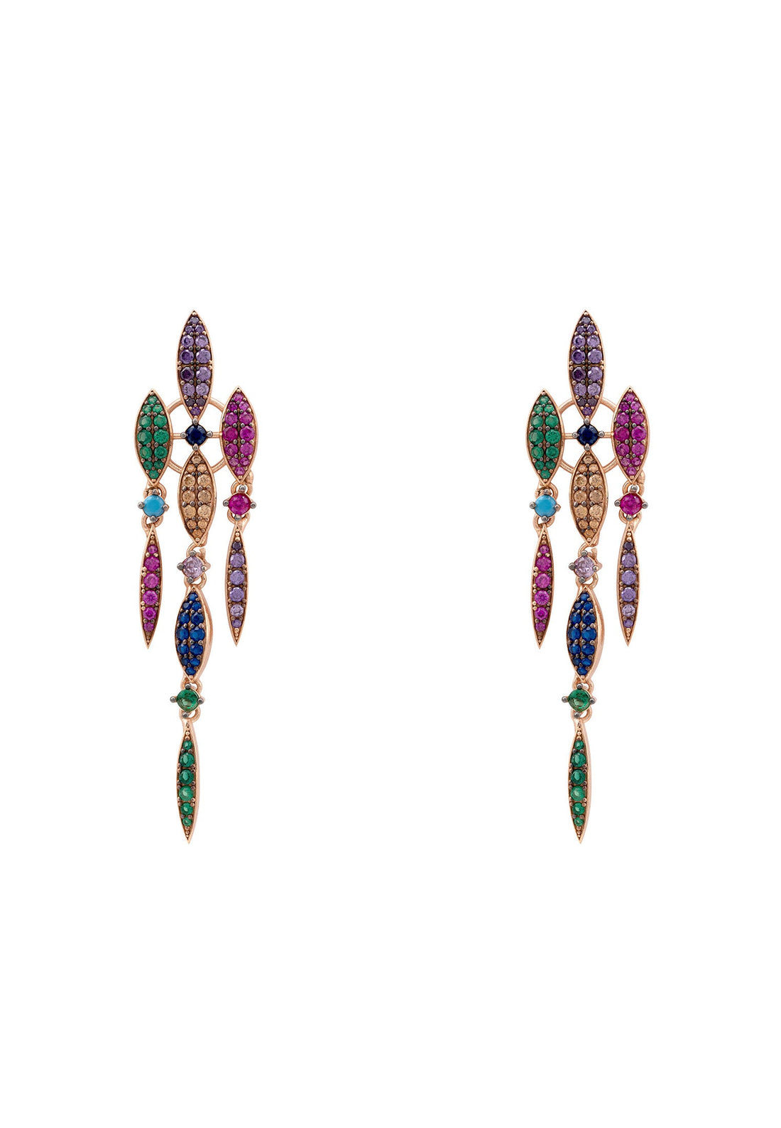 Valencia Rainbow Earrings Rosegold