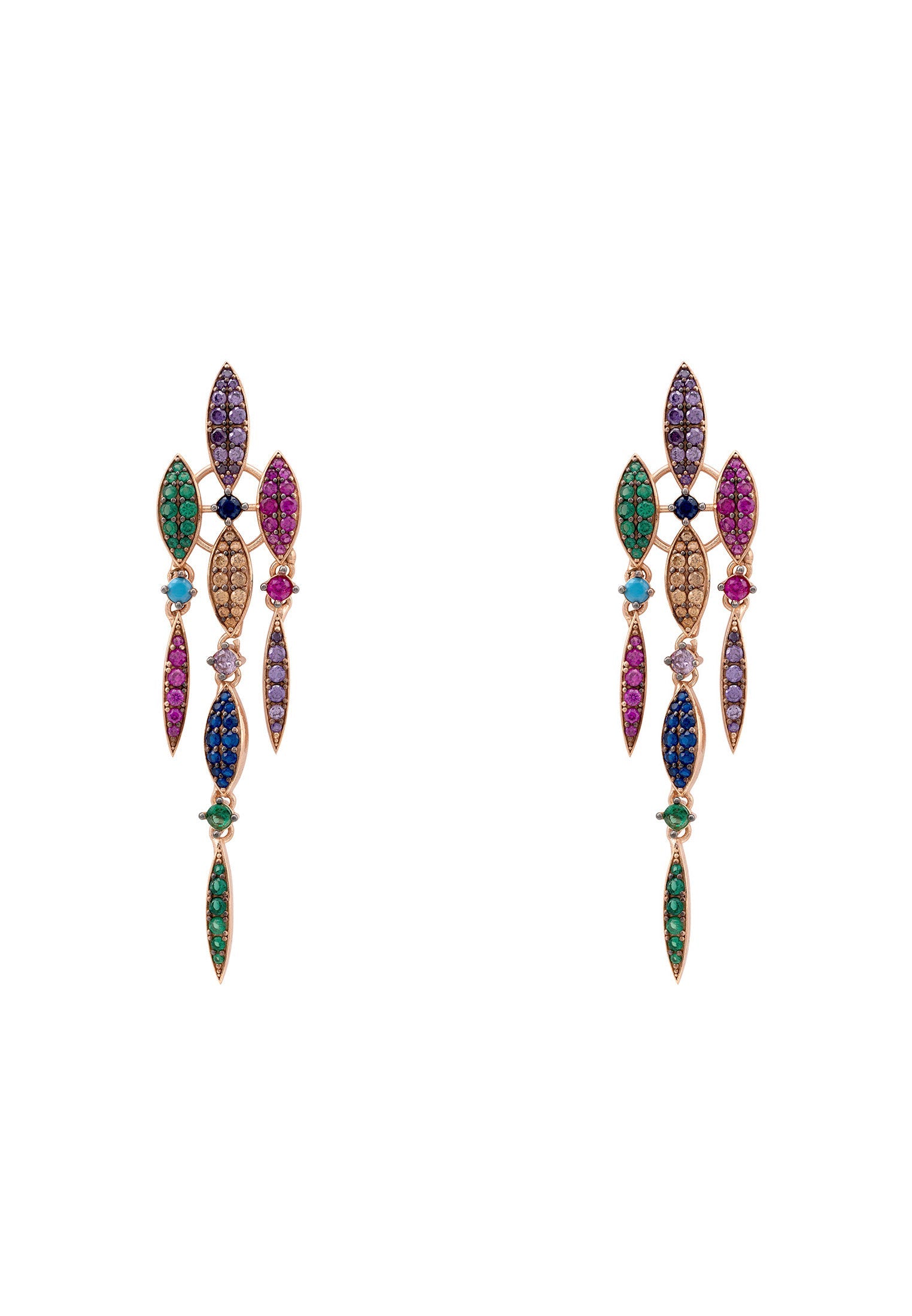 Valencia Rainbow Earrings Rosegold