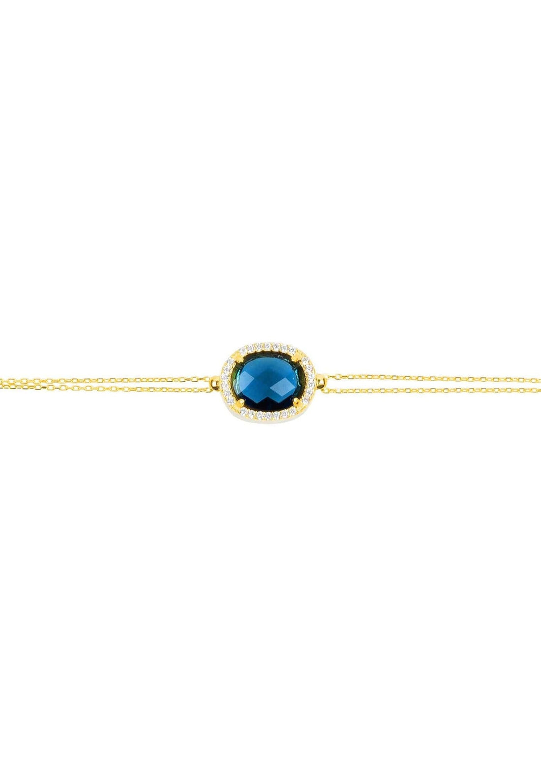 Beatrice Oval Gemstone Bracelet Gold Sapphire Hydro