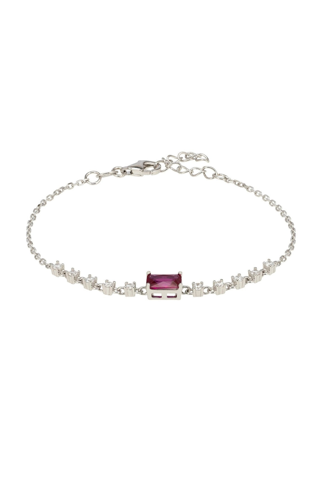 Claudia Gemstone Bracelet Silver Ruby