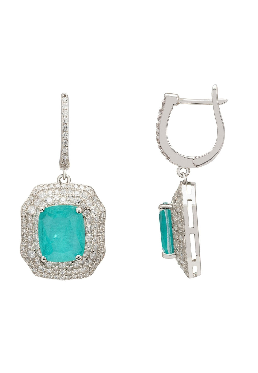 Seraphina Drop Earrings Silver Paraiba Tourmaline