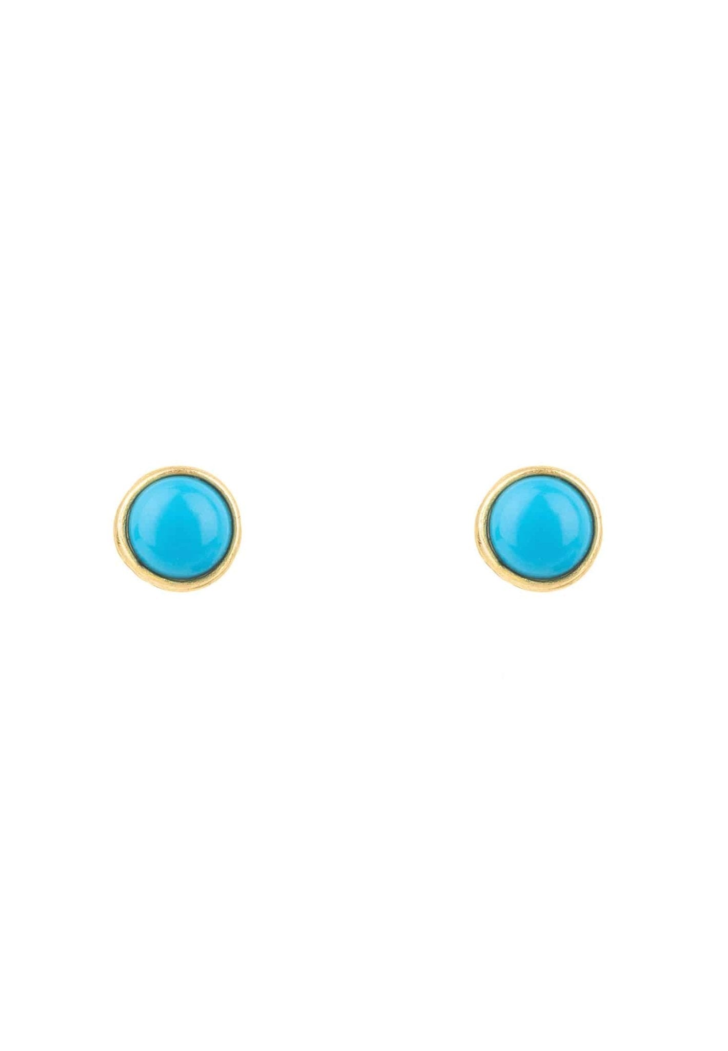 Petite Gemstone Earrings Gold Turquoise