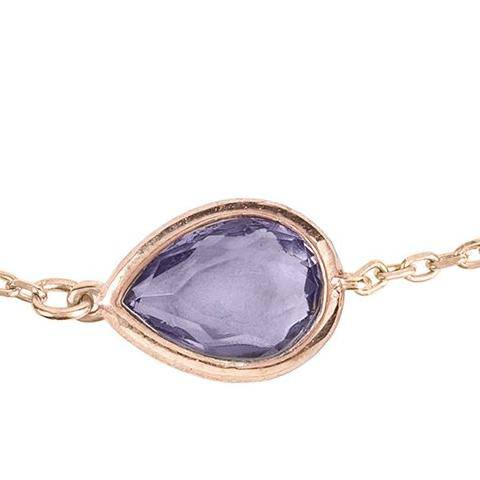 Pisa Mini Teardrop Bracelet Rosegold Amethyst