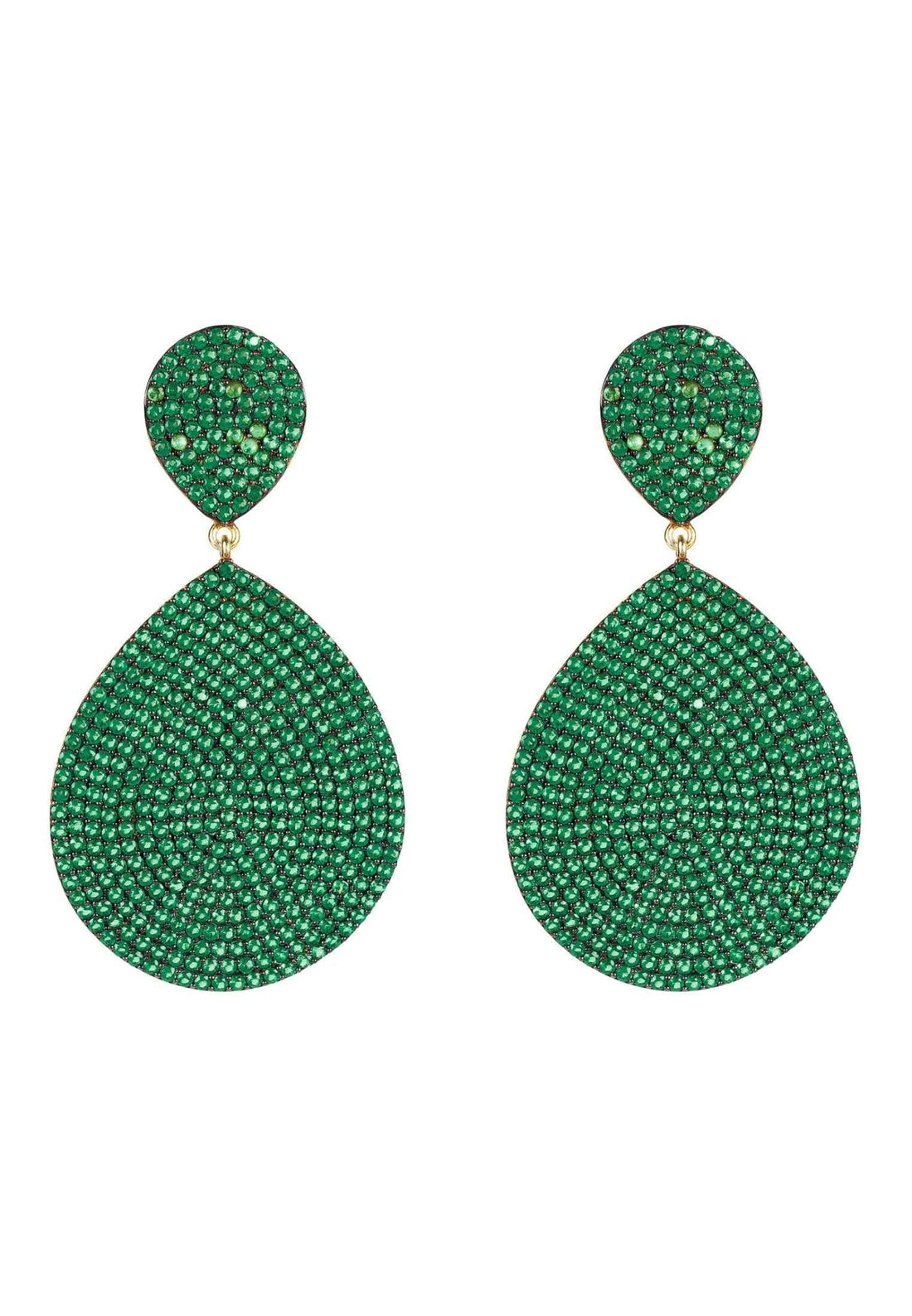 Monte Carlo Earrings Gold Emerald Zircon