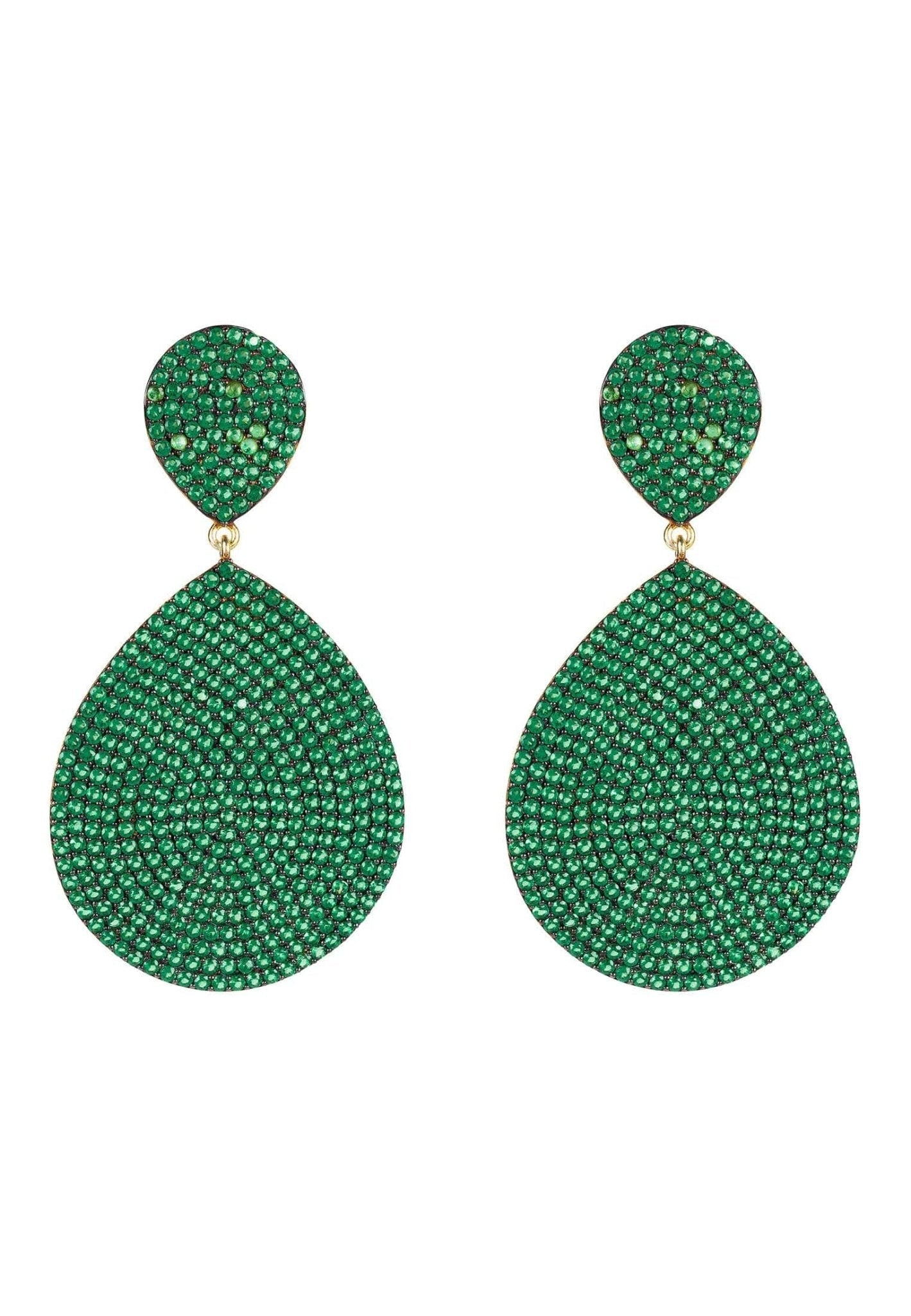 Monte Carlo Earrings Gold Emerald Zircon