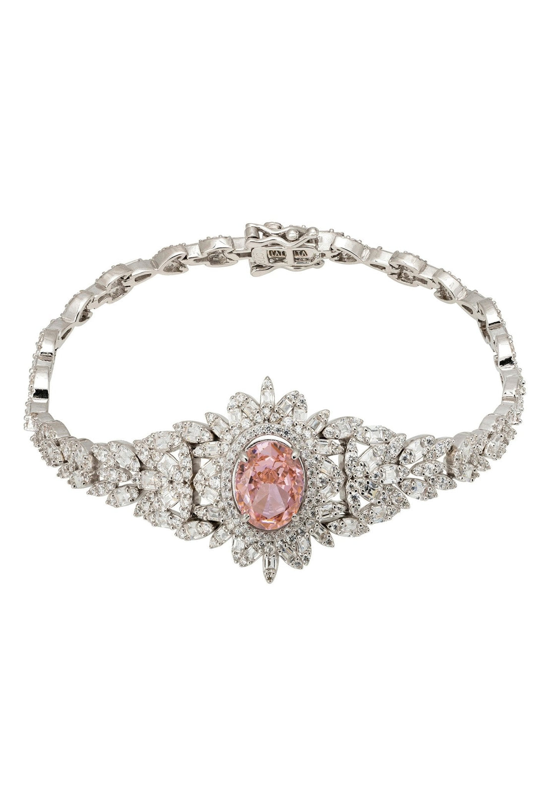 Soraya Statement Bracelet Morganite Silver