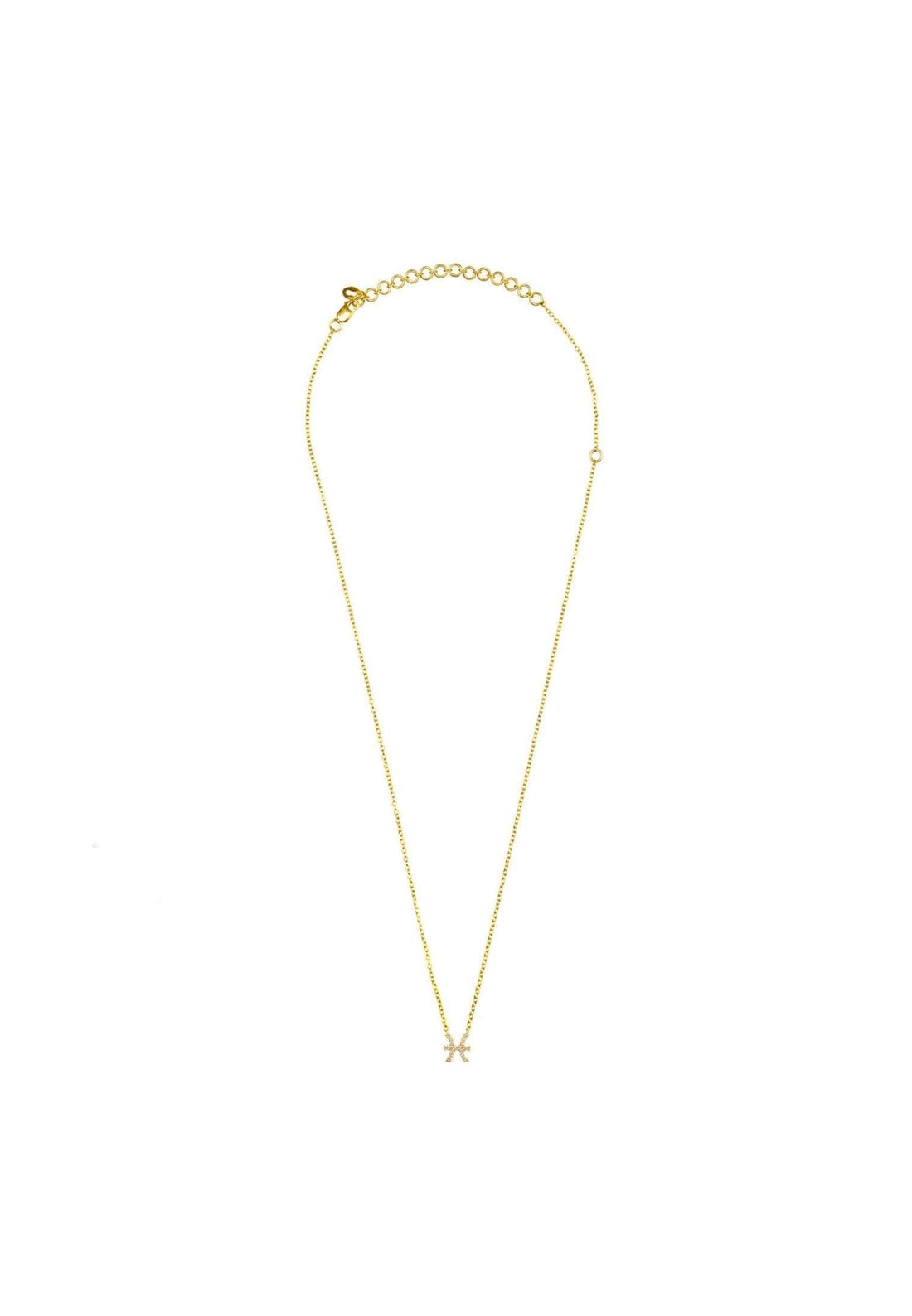 Diamond Zodiac Necklace Gold Pisces