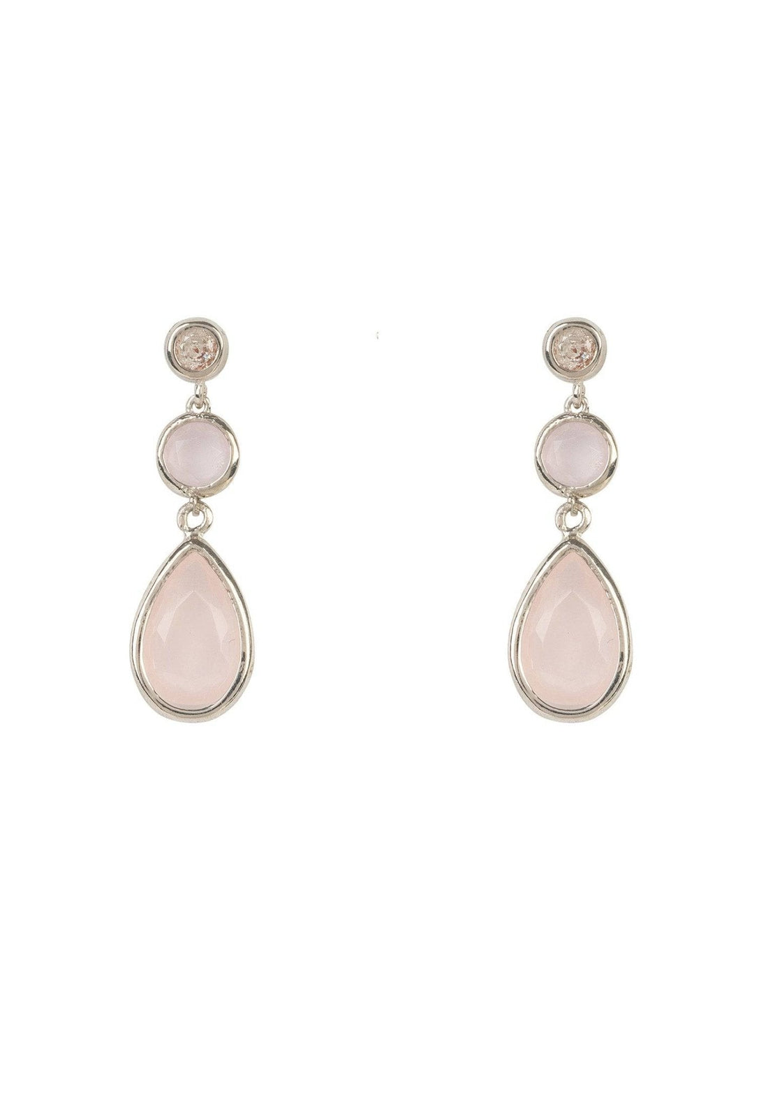 Tuscany Gemstone Drop Earring Silver Rose Quartz