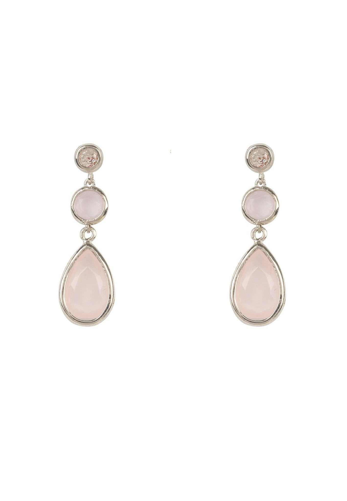 Tuscany Gemstone Drop Earring Silver Rose Quartz