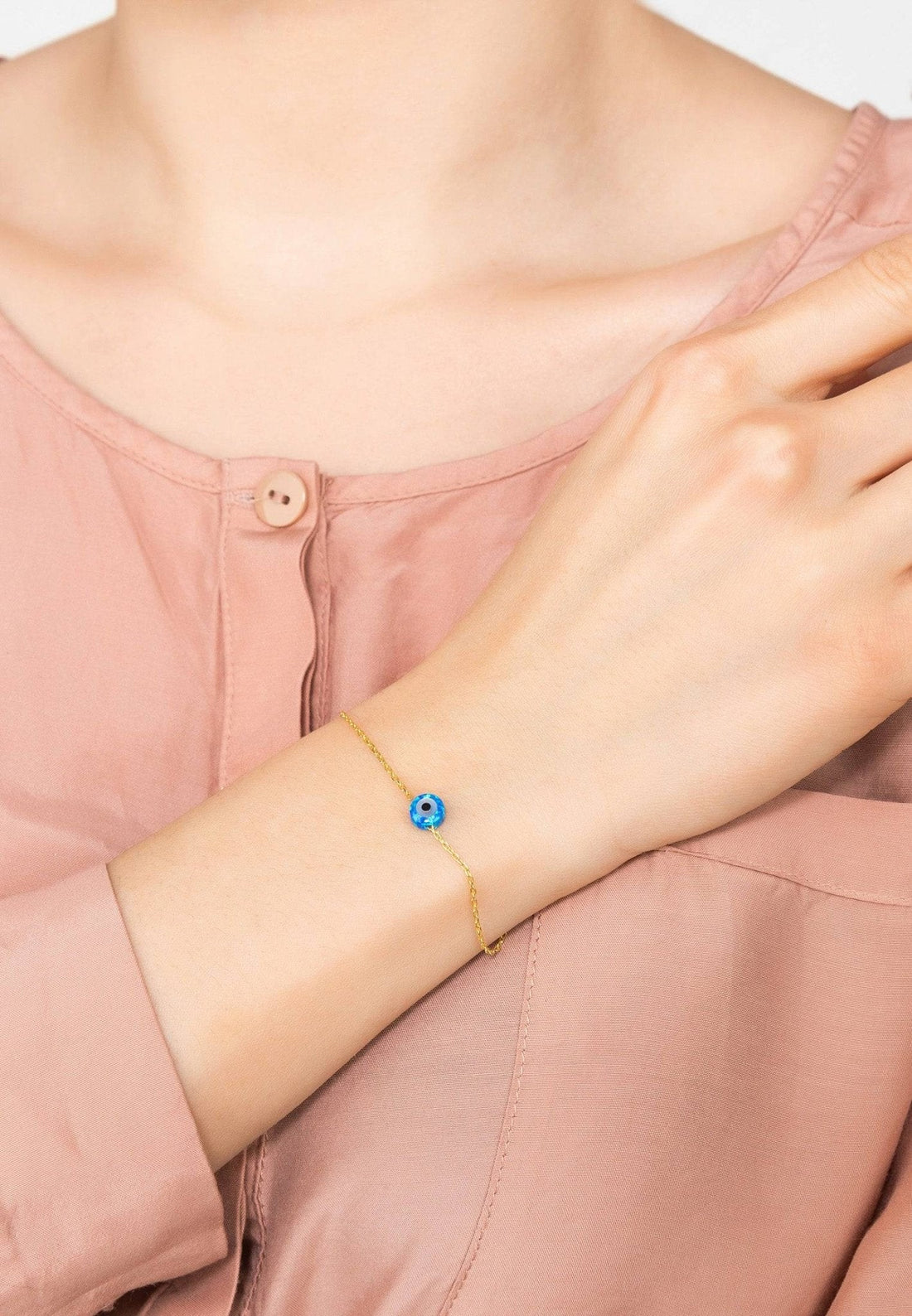 Evil Eye Mini Opalite Bracelet Gold