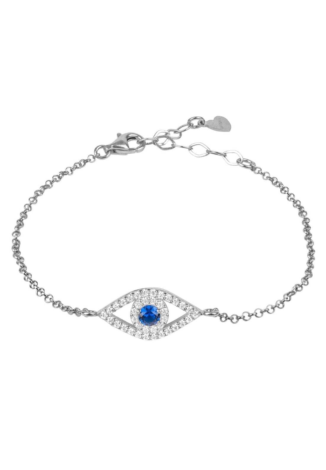 Evil Eye Elliptical Bracelet Blue Silver