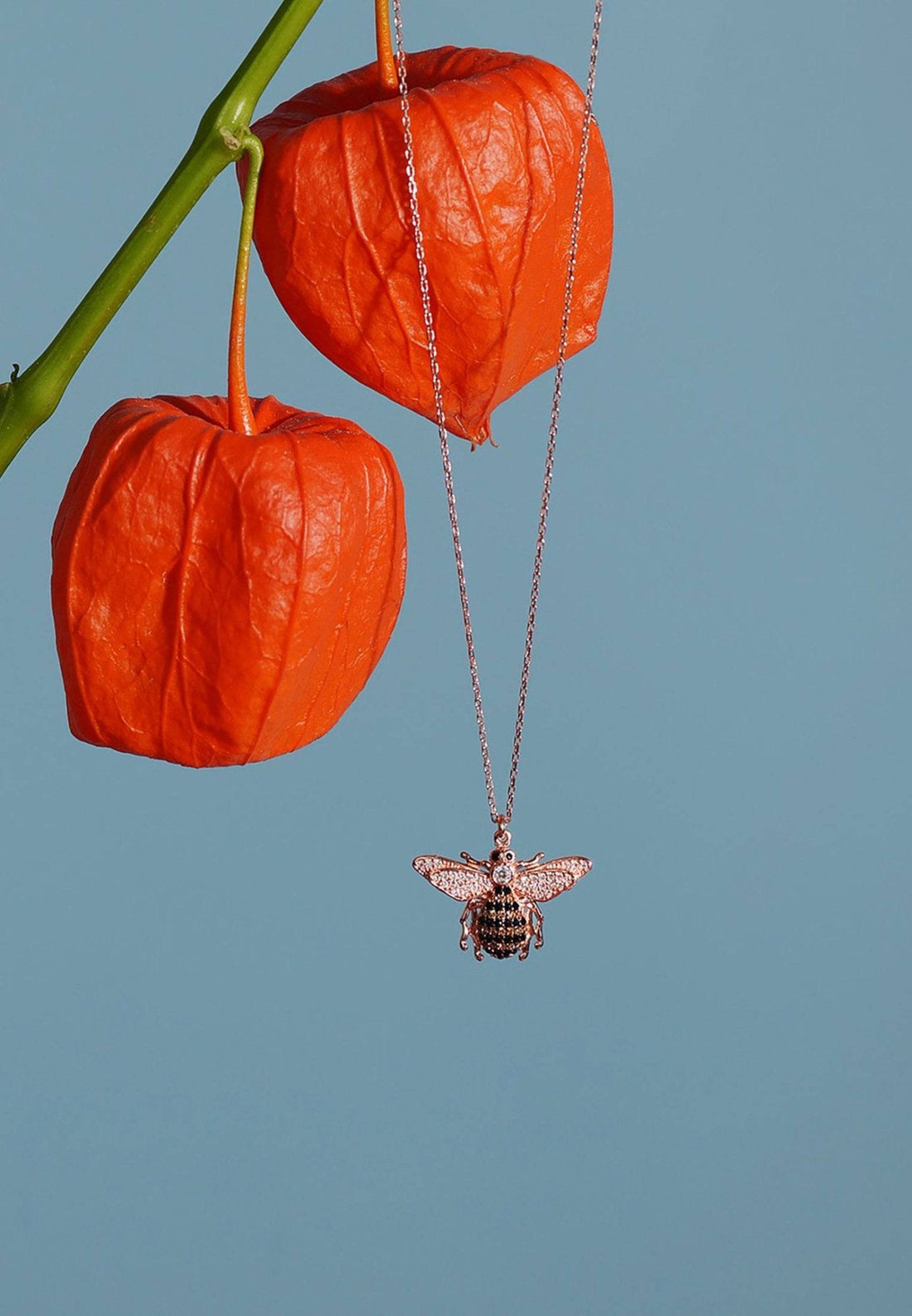 Honey Bee Pendant Necklace Rosegold