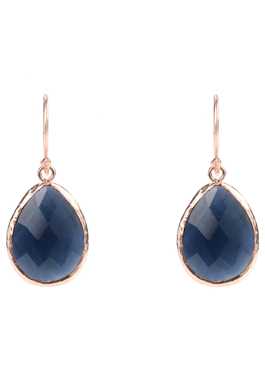 Petite Drop Earrings Sapphire Hydro Rosegold