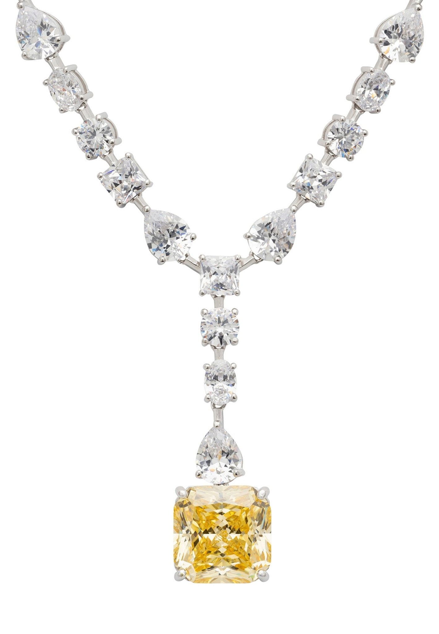 Penelope Lemon Topaz Statement Necklace Silver