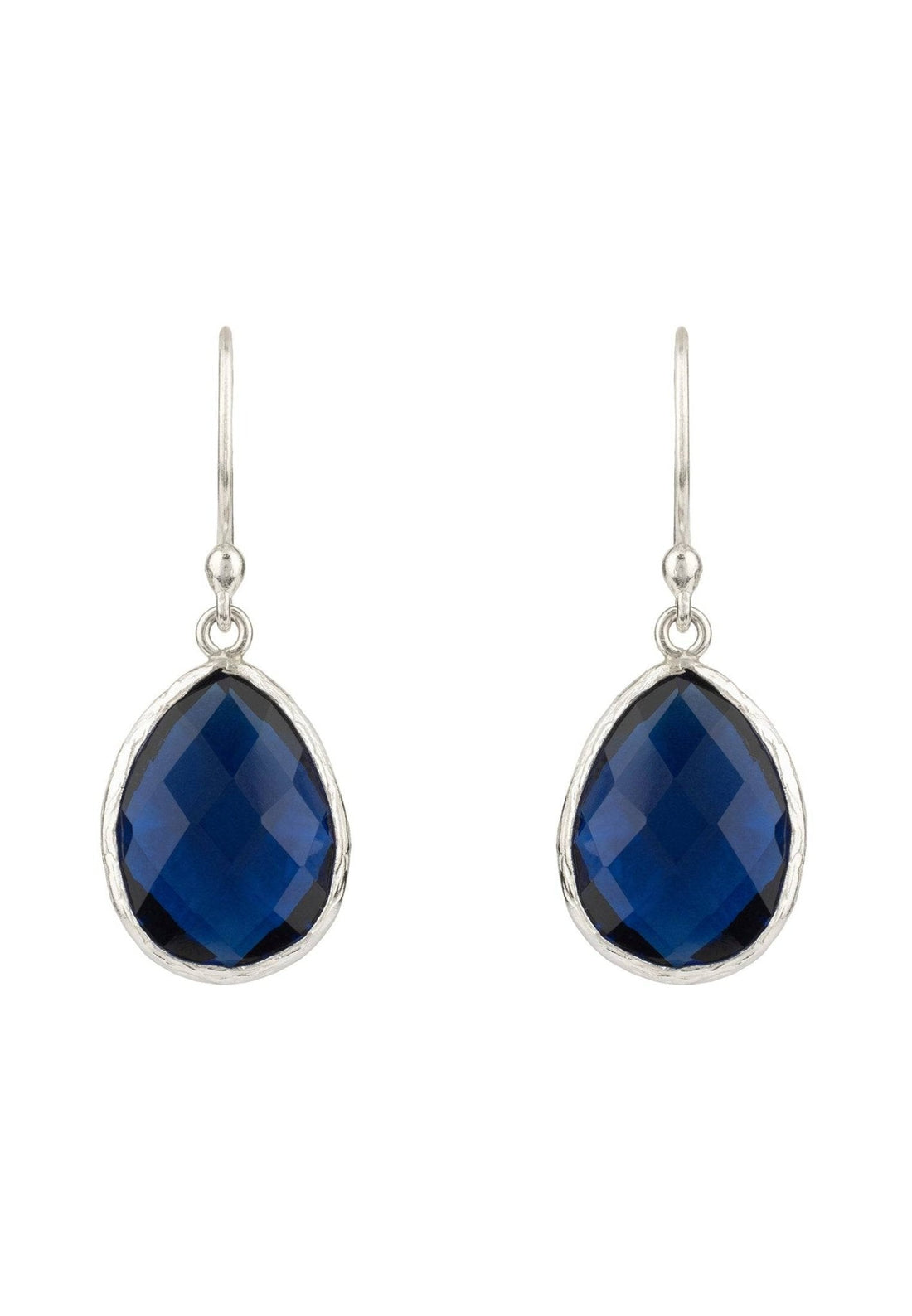 Petite Drop Earrings Sapphire Hydro Silver