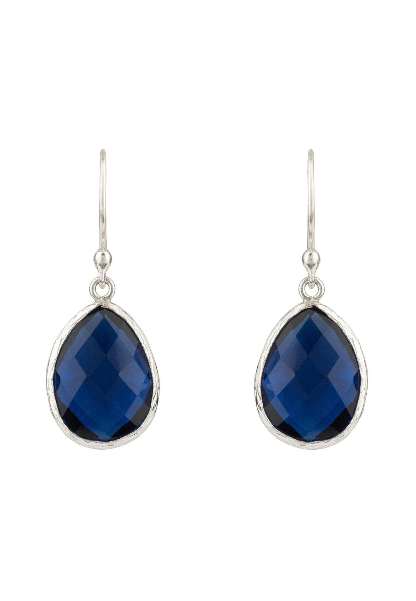 Petite Drop Earrings Sapphire Hydro Silver