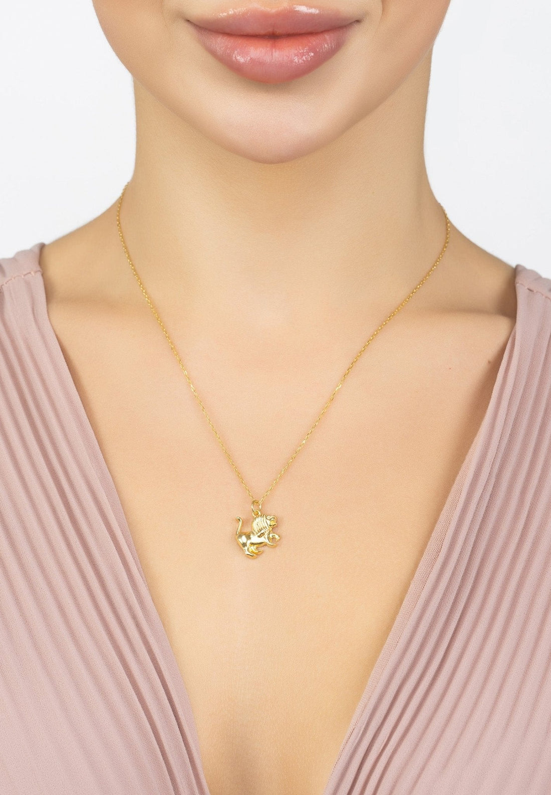 Zodiac Star Sign Necklace Gold Leo